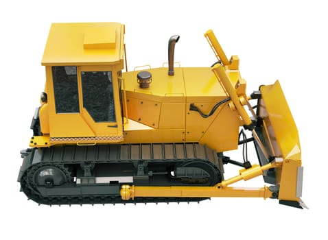 Heavy crawler bulldozer isolated on a white background