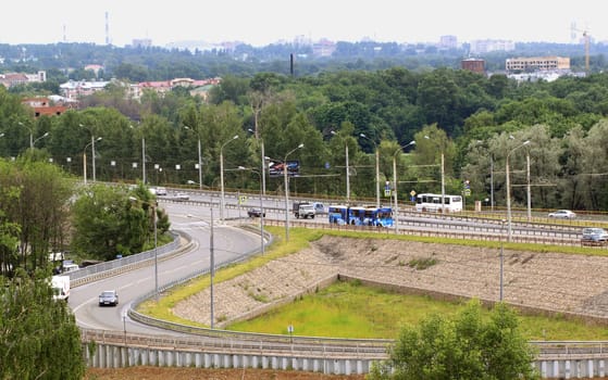 Road junction in the city of Yaroslavl