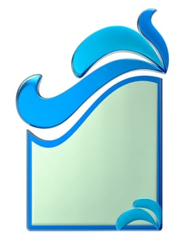 Green and blue form with water drops