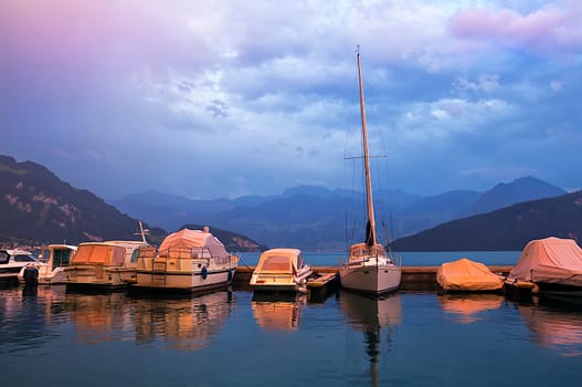 Fabulous light at the Vitznau marina