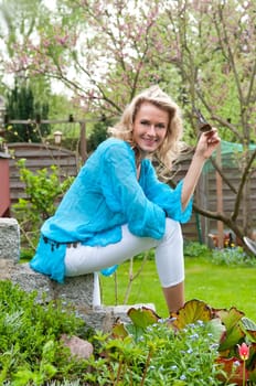 pretty woman in the garden