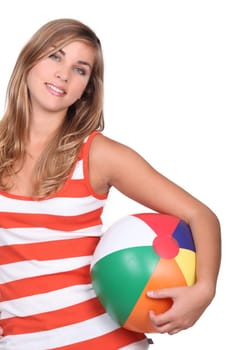 Teen with beach ball