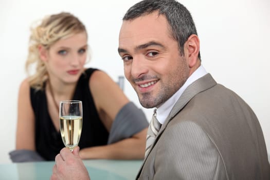 Couple with champagne