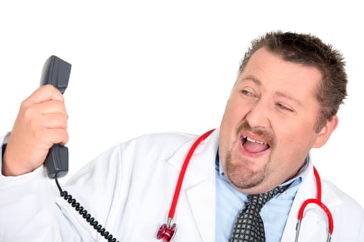 Doctor with a phone