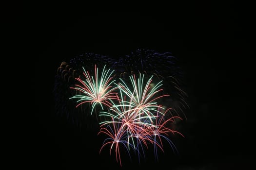Fireworks scene in the dark