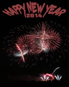 Fireworks scene in the dark