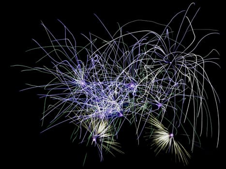 Fireworks scene in the dark