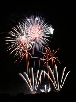 Fireworks scene in the dark