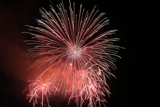 Fireworks scene in the dark