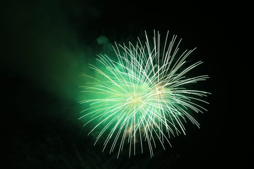 Fireworks scene in the dark