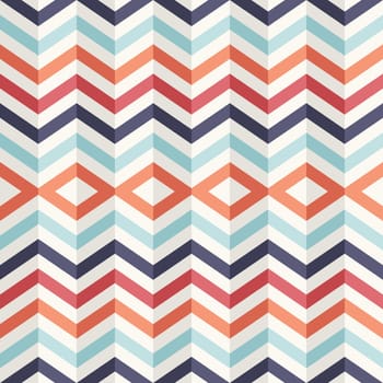 Vintage 3D optic effect with geometric shapes seamless pattern background. Vector file in layers for easy editing.