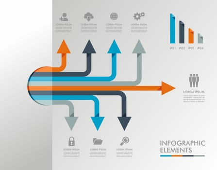 Infographic design template with graphic elements set illustration. Vector file in layers for easy editing.