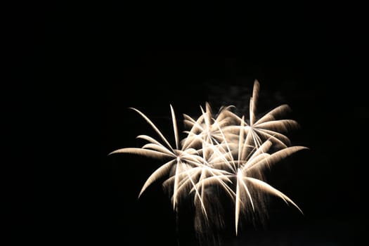 Fireworks scene in the dark