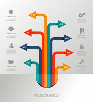 Infographic design template with graphic elements set illustration. Vector file in layers for easy editing.