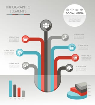 Infographic tree design concept icons text and values concept illustration background. Vector file layered for easy editing.