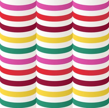 Vintage 3D optic effect with wave shapes seamless pattern background. Vector file layered for easy editing.