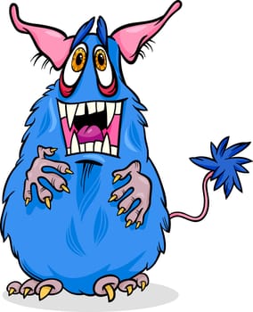 Cartoon Illustration of Funny Monster or Fright or Bogie