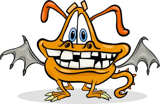 Cartoon Illustration of Funny Monster or Fright or Bogie