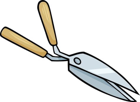 Cartoon Illustration of Hedge Scissors Clip Art