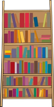 Cartoon Illustration of Book Shelf or Bookcase Clip Art