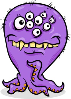 Cartoon Illustration of Funny Monster or Fright or Bogie