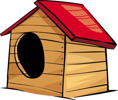 Cartoon Illustration of Doghouse or Kennel Clip Art