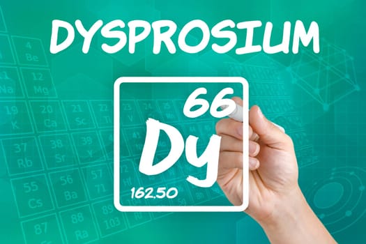Symbol for the chemical element dysprosium