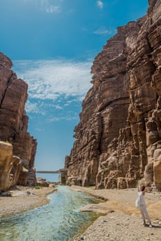 canyon wadi mujib in jordan middle east
