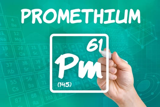 Symbol for the chemical element promethium