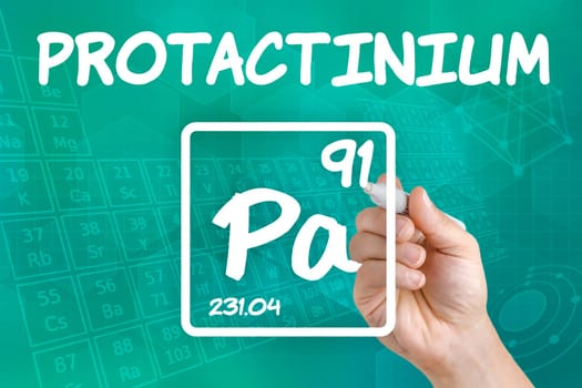Symbol for the chemical element protactinium