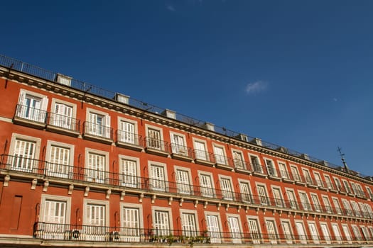 Madrid facades in the city.