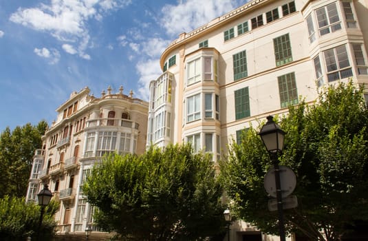 Palma de Mallorca facades in the city.