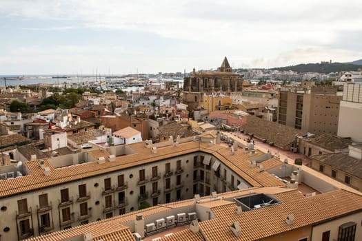 Palma de Mallorca, panoramic view from a terrace.