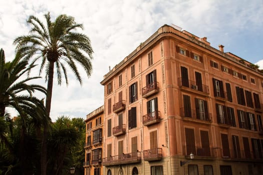 Palma de Mallorca facades in the city.