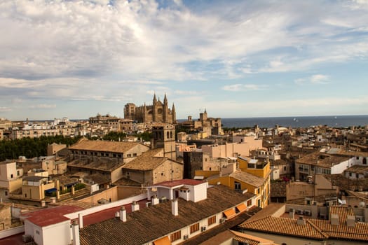 Palma de Mallorca, panoramic view from a terrace.