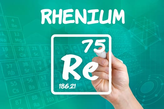 Symbol for the chemical element rhenium