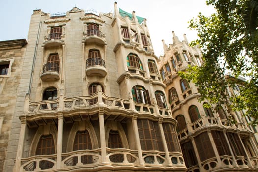 Palma de Mallorca facades in the city.