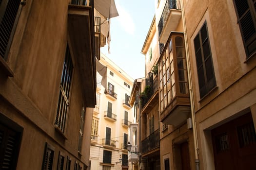 Palma de Mallorca facades in the city.