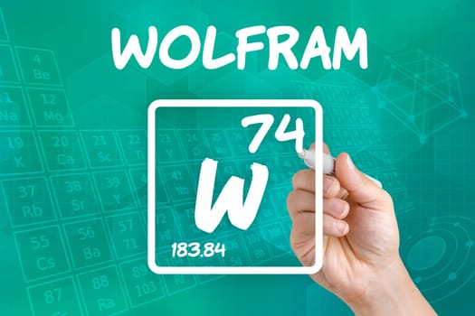 Symbol for the chemical element tungsten