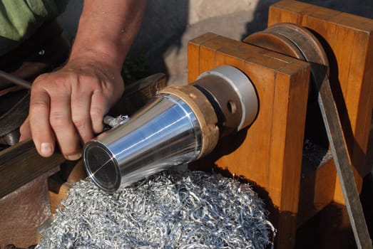 Turning Steel Tin Tin Cup Lathe Craft