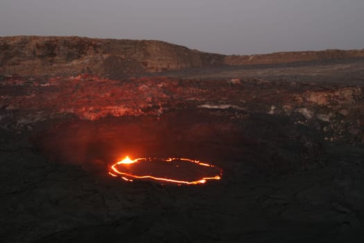Volcano Erta Ale in Ethiopia Africa a rare volcano with an active lava lake