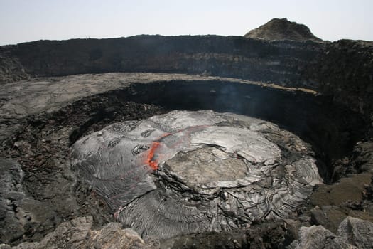 Volcano Erta Ale in Ethiopia Africa a rare volcano with an active lava lake