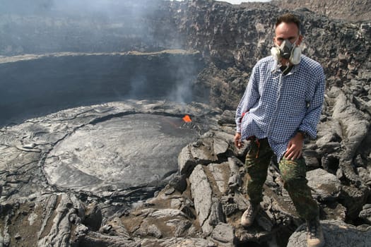Volcano Erta Ale in Ethiopia Africa a rare volcano with an active lava lake