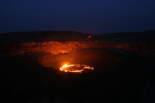 Volcano Erta Ale in Ethiopia Africa a rare volcano with an active lava lake