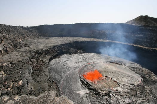 Volcano Erta Ale in Ethiopia Africa a rare volcano with an active lava lake
