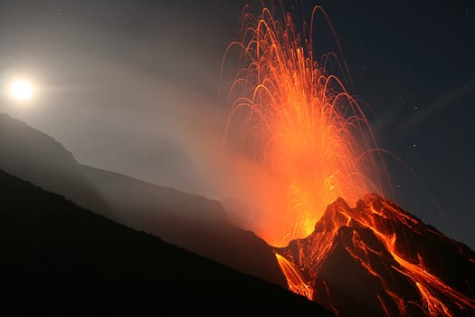 Volcano Erta Ale in Ethiopia Africa a rare volcano with an active lava lake