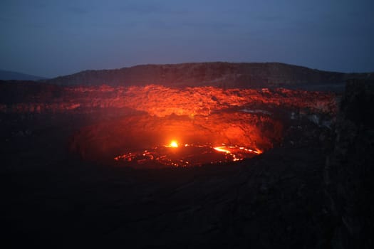 Volcano Erta Ale in Ethiopia Africa a rare volcano with an active lava lake