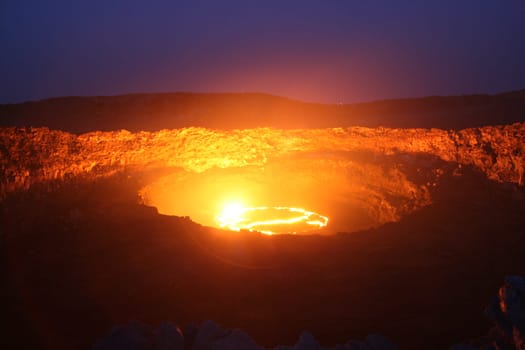 Volcano Erta Ale in Ethiopia Africa a rare volcano with an active lava lake
