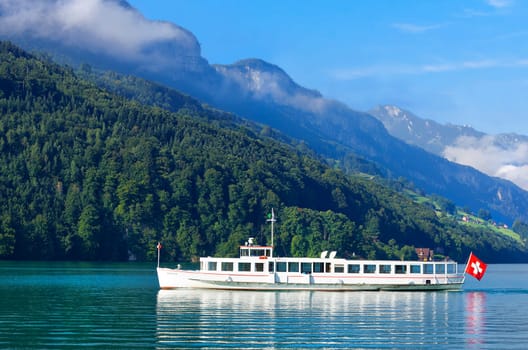 Commercial boat on Lake Uri