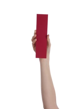 A Hand Holding the Red Letter I, Isolated
